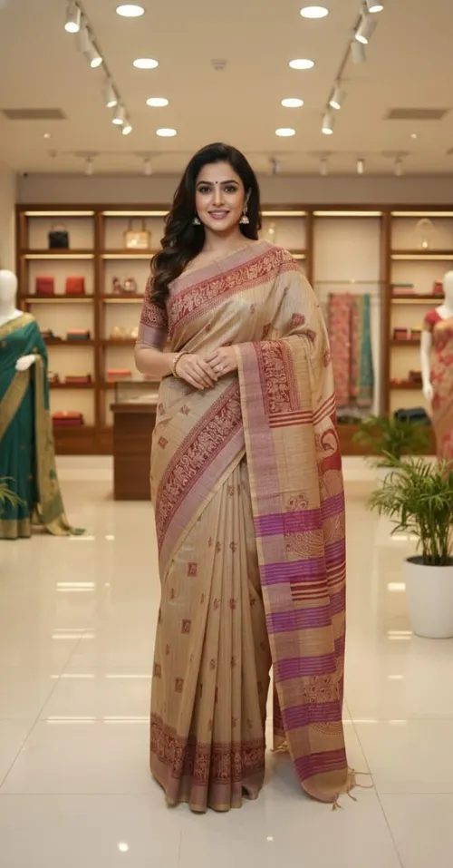 Soft Banswada Kota Saree with Zari Border – Beautiful Hand-Printed Traditional Design Saree